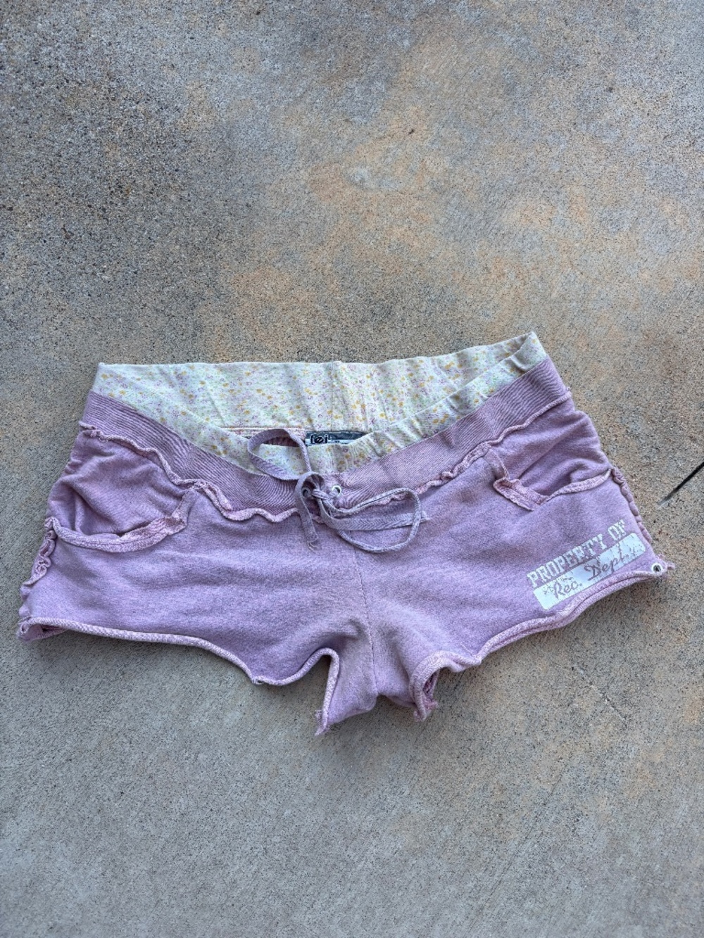 2000s Pink Layered Low Rise LEI Sweat Shorts